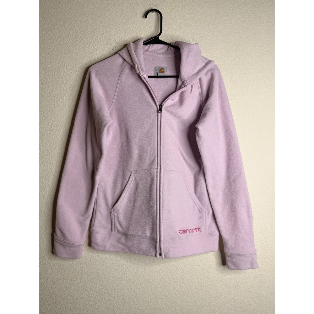 Carhartt Clarksburg Fleece Hoodie Womens Small 4/6 Pink Purple Full Zip Jacket